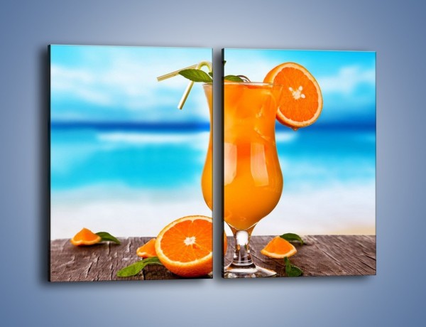 Obraz na płótnie – Pomarańczowy drink z miętą – dwuczęściowy prostokątny pionowy JN395