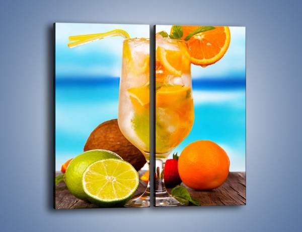 Obraz na płótnie – Pomarańczowo-limonkowy drink – dwuczęściowy prostokątny pionowy JN396