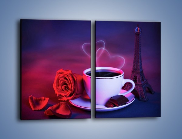 Obraz na płótnie – Kawa dla zakochanych – dwuczęściowy prostokątny pionowy JN411