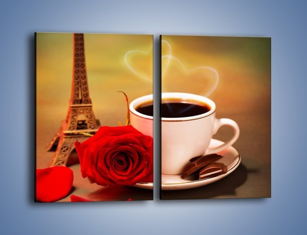 Obraz na płótnie – Kawa pełna miłości – dwuczęściowy prostokątny pionowy JN412