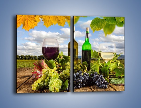 Obraz na płótnie – Wino w jesiennych klimatach – dwuczęściowy prostokątny pionowy JN415