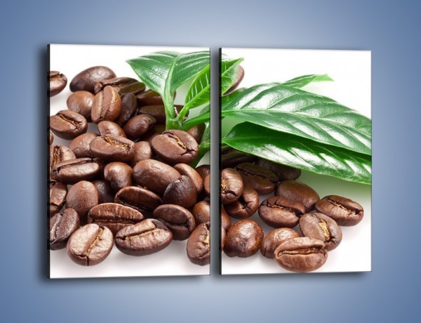 Obraz na płótnie – Kawa wśród zieleni – dwuczęściowy prostokątny pionowy JN418