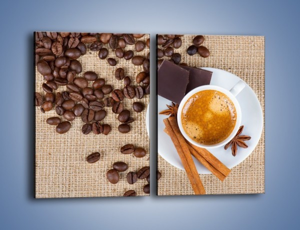 Obraz na płótnie – Kawa i czekolada – dwuczęściowy prostokątny pionowy JN420