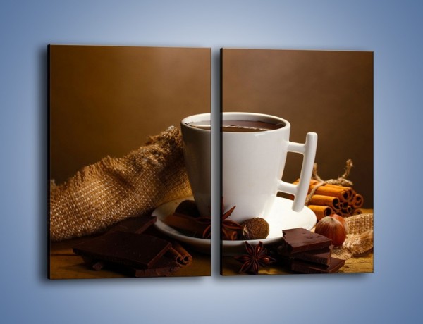 Obraz na płótnie – Gorąca czekolada z dodatkami – dwuczęściowy prostokątny pionowy JN452