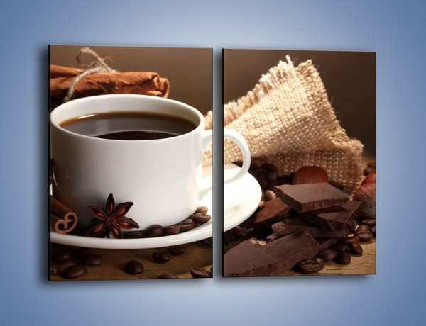 Obraz na płótnie – Kawa z dodatkiem czekolady – dwuczęściowy prostokątny pionowy JN453
