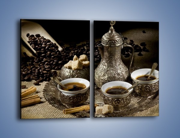 Obraz na płótnie – Tajemnicze opowieści przy kawie – dwuczęściowy prostokątny pionowy JN455