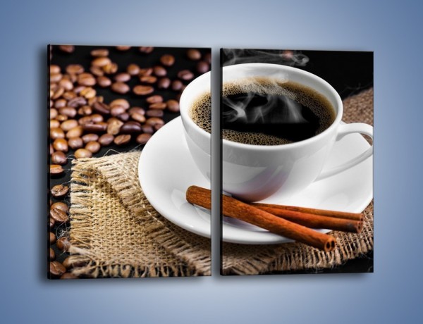 Obraz na płótnie – Kawa z cynamonową laską – dwuczęściowy prostokątny pionowy JN456