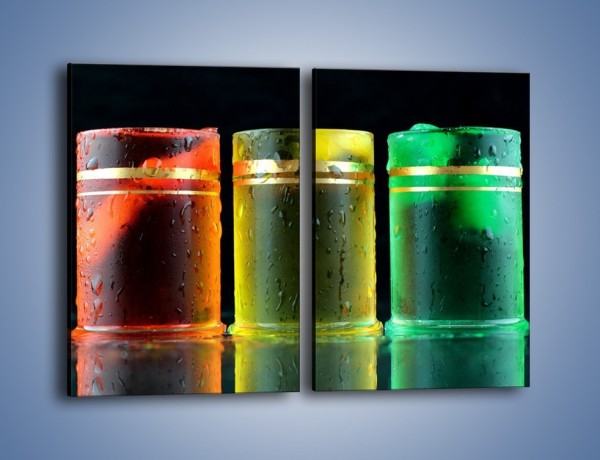 Obraz na płótnie – Drinki w wybranych kolorach – dwuczęściowy prostokątny pionowy JN465