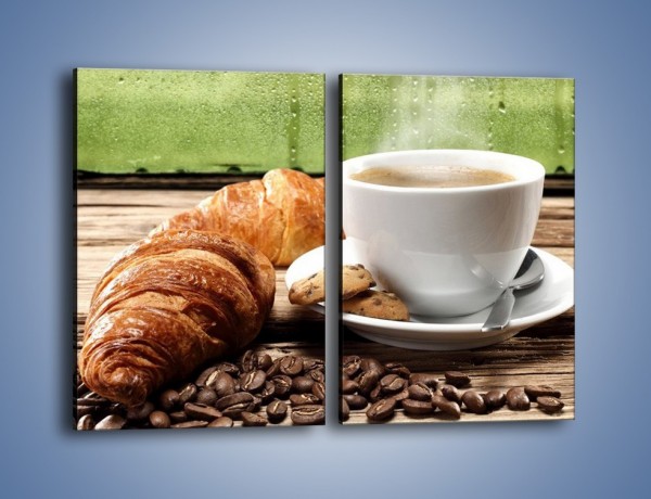 Obraz na płótnie – Deszczowy dzień z gorącą kawą – dwuczęściowy prostokątny pionowy JN474