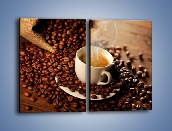 Obraz na płótnie – Zatopione ziarna kawy – dwuczęściowy prostokątny pionowy JN477