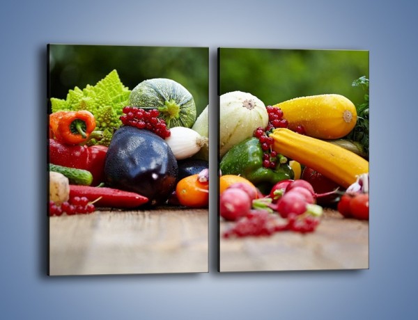 Obraz na płótnie – Warzywa na ogrodowym stole – dwuczęściowy prostokątny pionowy JN483