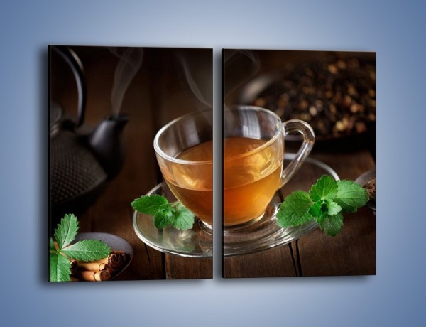 Obraz na płótnie – Mała filiżanka gorącej herbaty – dwuczęściowy prostokątny pionowy JN493