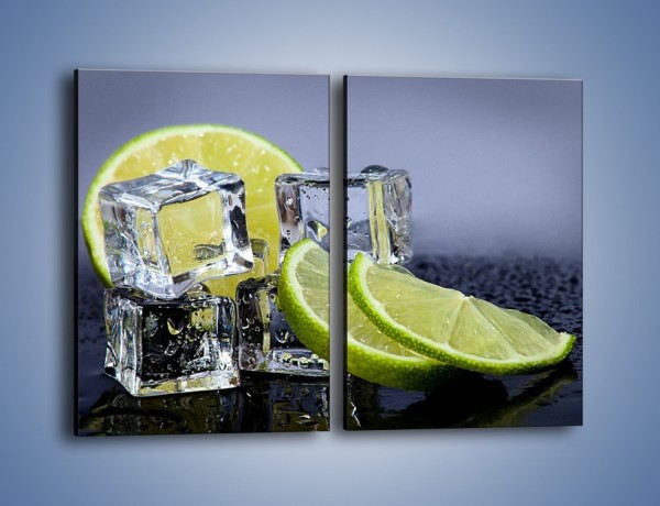 Obraz na płótnie – Plastry limonki o zmroku – dwuczęściowy prostokątny pionowy JN496