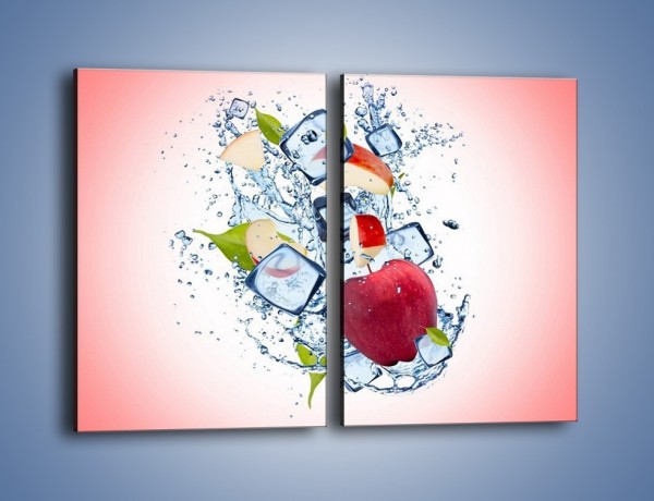 Obraz na płótnie – Jabłkowe trio w powietrzu – dwuczęściowy prostokątny pionowy JN500
