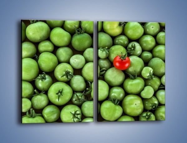 Obraz na płótnie – Prawie dojrzałe pomidory – dwuczęściowy prostokątny pionowy JN517