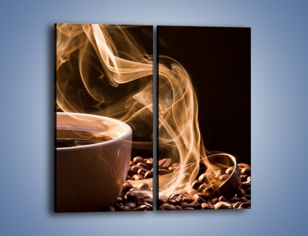 Obraz na płótnie – Kawa owiana tajemnicą – dwuczęściowy prostokątny pionowy JN524