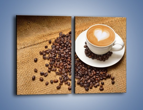 Obraz na płótnie – Uczucie wyrażone w kawie – dwuczęściowy prostokątny pionowy JN547