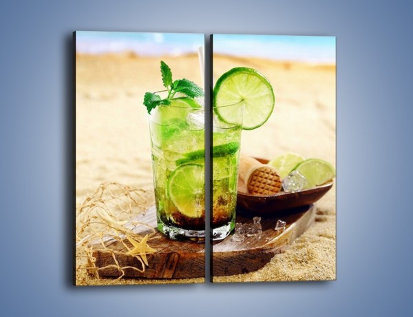 Obraz na płótnie – Leniwy drink na plaży – dwuczęściowy prostokątny pionowy JN551
