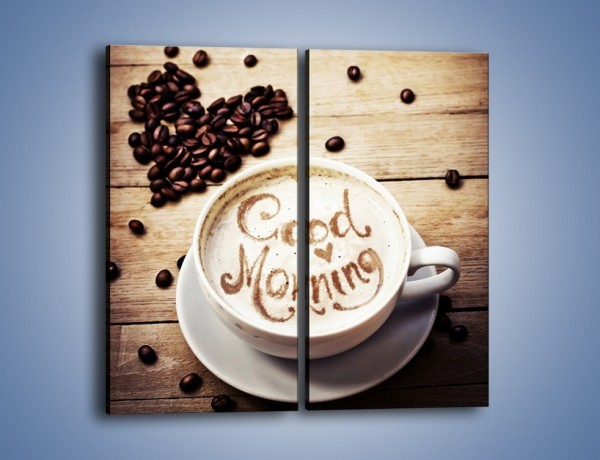 Obraz na płótnie – Poranek koniecznie z kawą – dwuczęściowy prostokątny pionowy JN553