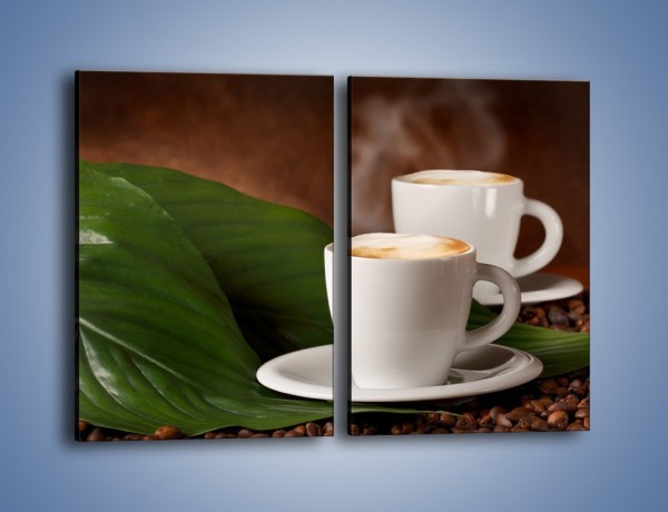 Obraz na płótnie – Kawa na eukaliptusie – dwuczęściowy prostokątny pionowy JN576