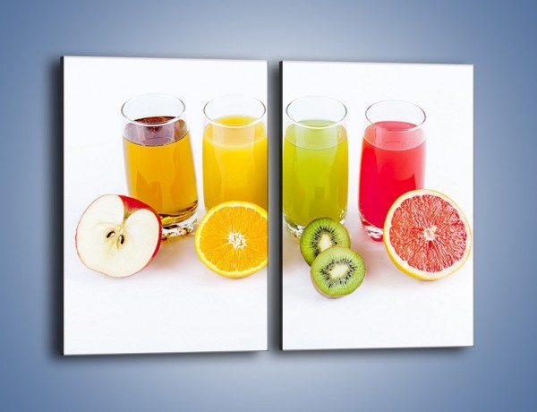 Obraz na płótnie – Świeże soki dla dzieci z owoców – dwuczęściowy prostokątny pionowy JN579