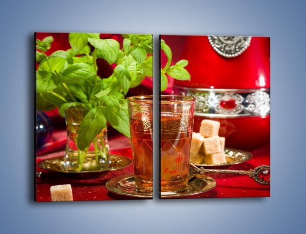 Obraz na płótnie – Herbata z dużą porcją cukru – dwuczęściowy prostokątny pionowy JN586