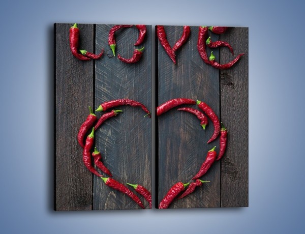 Obraz na płótnie – Ostra miłość do czerwonego – dwuczęściowy prostokątny pionowy JN611