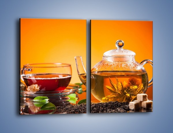 Obraz na płótnie – Dzbanuszek świeżej herbaty – dwuczęściowy prostokątny pionowy JN626