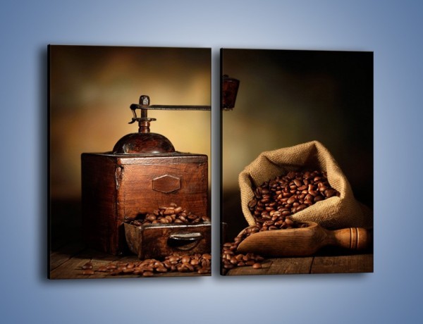Obraz na płótnie – Młynek do kawy w cieniu – dwuczęściowy prostokątny pionowy JN627