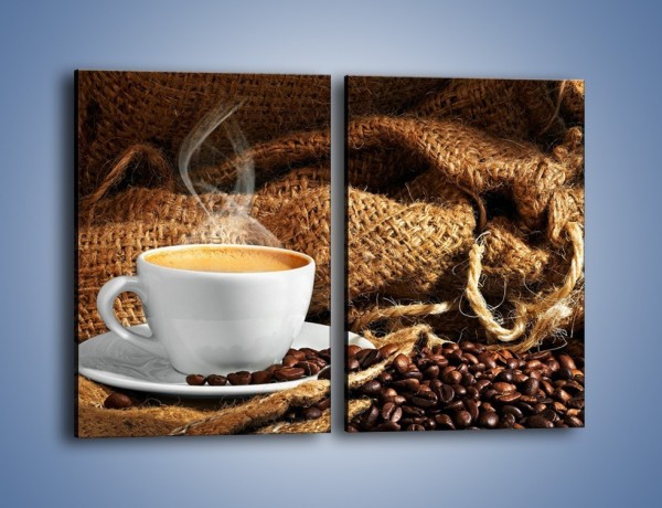 Obraz na płótnie – Upity łyk kawy – dwuczęściowy prostokątny pionowy JN637