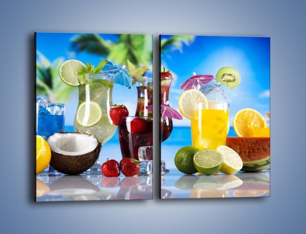 Obraz na płótnie – Drinki z egzotycznych owoców – dwuczęściowy prostokątny pionowy JN640