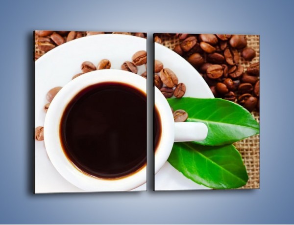 Obraz na płótnie – Kawa z zielonym dodatkiem – dwuczęściowy prostokątny pionowy JN642