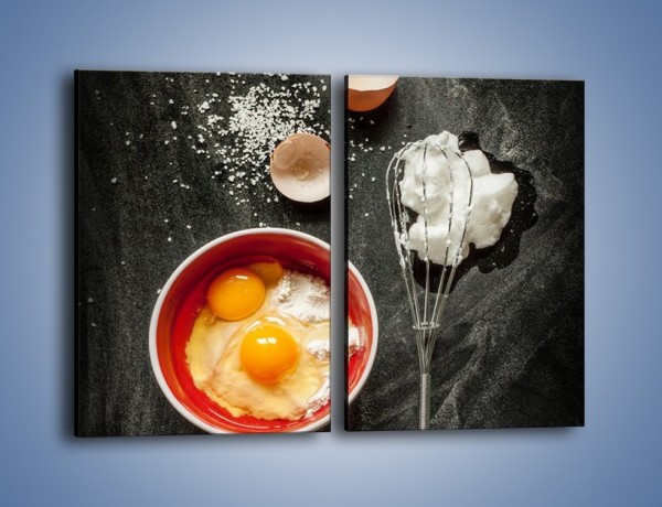 Obraz na płótnie – Ucieramy jajka na deser – dwuczęściowy prostokątny pionowy JN659