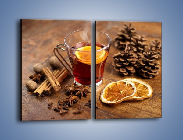 Obraz na płótnie – Zaparzona herbata z pomarańczą – dwuczęściowy prostokątny pionowy JN663