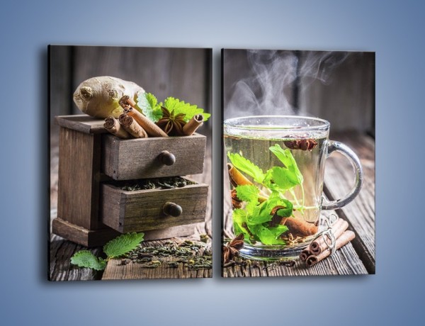 Obraz na płótnie – Herbata z duża ilością dodatków – dwuczęściowy prostokątny pionowy JN667