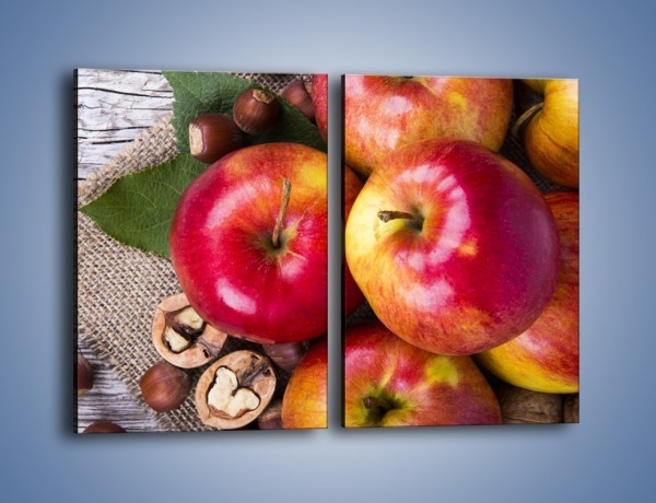 Obraz na płótnie – Jabłka z orzechami – dwuczęściowy prostokątny pionowy JN669