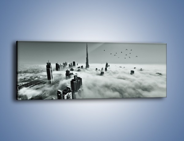 Obraz na płótnie – Centrum Dubaju we mgle – jednoczęściowy panoramiczny AM502
