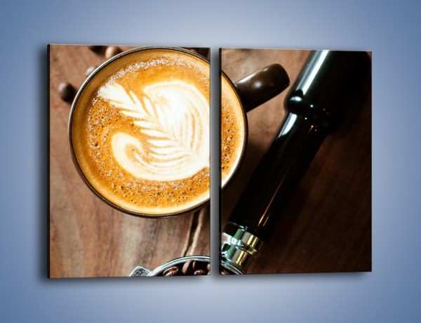 Obraz na płótnie – Kawa z idealnym wzorem – dwuczęściowy prostokątny pionowy JN685