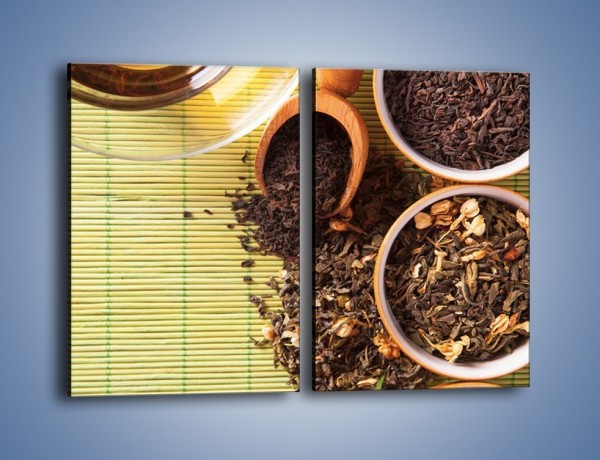 Obraz na płótnie – Sypana herbata w pojemnikach – dwuczęściowy prostokątny pionowy JN708