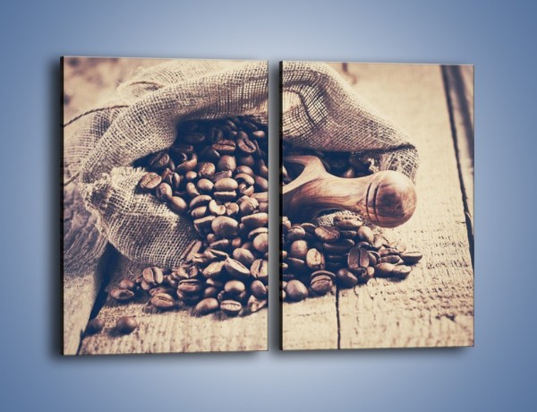 Obraz na płótnie – Odpowiednio odmierzone ziarna kawy – dwuczęściowy prostokątny pionowy JN714