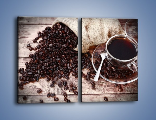 Obraz na płótnie – Kawa po dobrej stronie stołu – dwuczęściowy prostokątny pionowy JN725