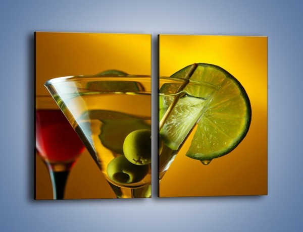 Obraz na płótnie – Drink nie tylko z oliwką – dwuczęściowy prostokątny pionowy JN736