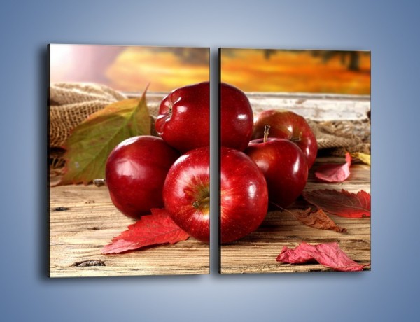 Obraz na płótnie – Dojrzałe jabłka porą jesienną – dwuczęściowy prostokątny pionowy JN741