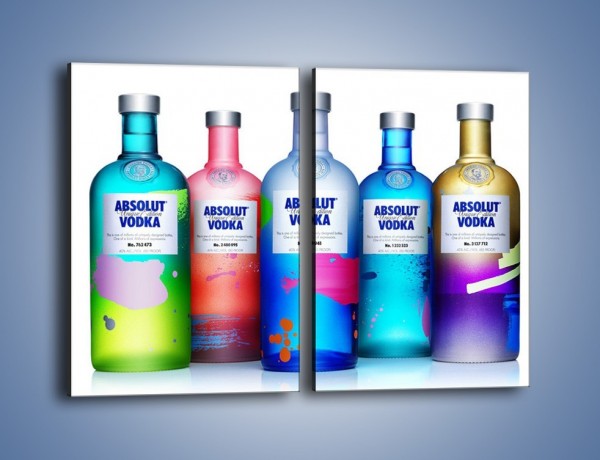 Obraz na płótnie – Kolorowe butelki absolut – dwuczęściowy prostokątny pionowy JN749