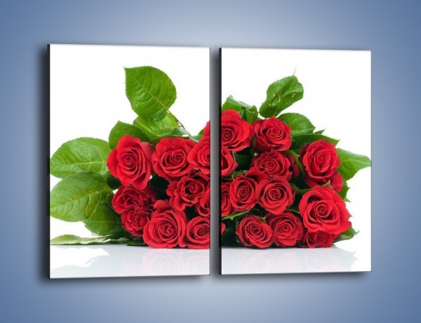 Obraz na płótnie – Idealna wiązanka czerwonych róż – dwuczęściowy prostokątny pionowy K018