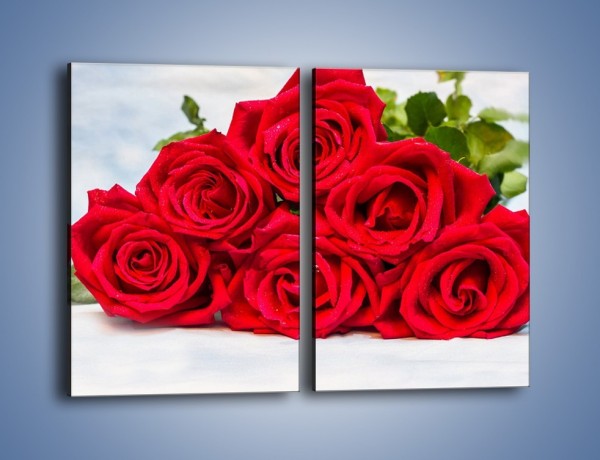 Obraz na płótnie – Czerwone róże bez kolców – dwuczęściowy prostokątny pionowy K1021