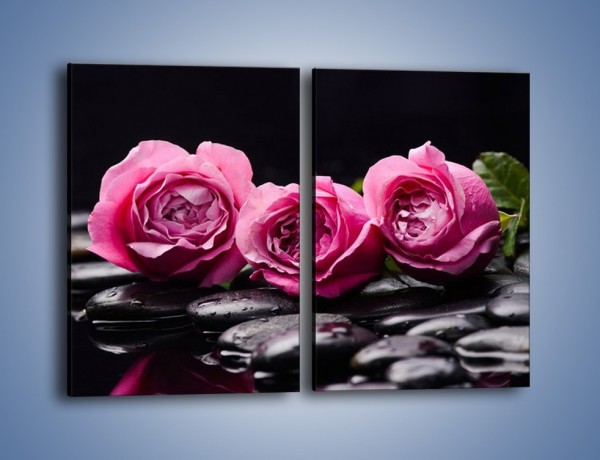 Obraz na płótnie – Malutkie różane trio – dwuczęściowy prostokątny pionowy K1027