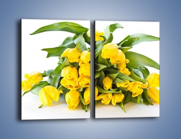 Obraz na płótnie – Piramida żółtych tulipanów – dwuczęściowy prostokątny pionowy K111