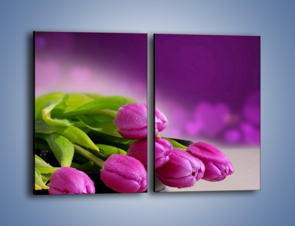 Obraz na płótnie – Tulipany w kolorze lawendy – dwuczęściowy prostokątny pionowy K133