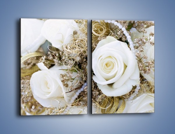 Obraz na płótnie – Perły wśród kwiatów – dwuczęściowy prostokątny pionowy K184